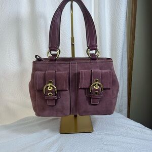 Coach Plum Suede Shoulder Bag